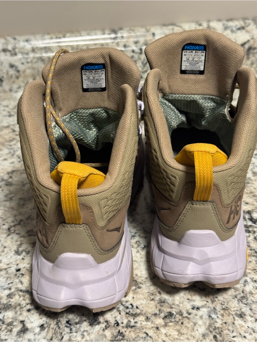 Hoka Brown and Yellow Trail Sneaker - Picture 3 of 7